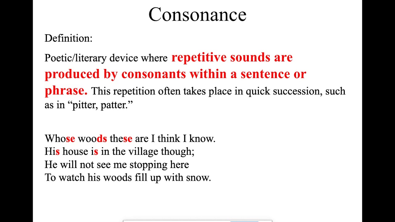 Consonance Literary Definition