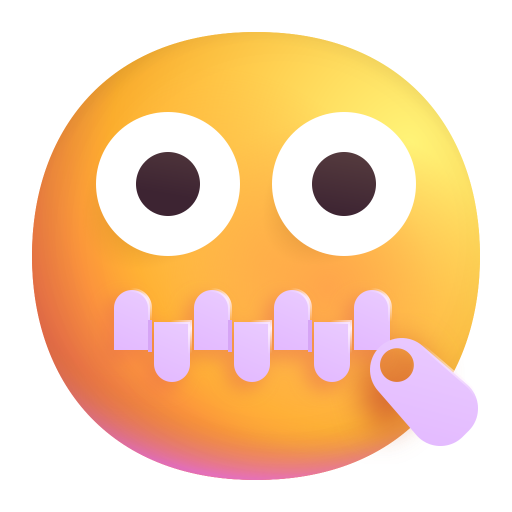 Emoji with Zipper Mouth