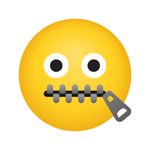 Emoji with Zipper Mouth