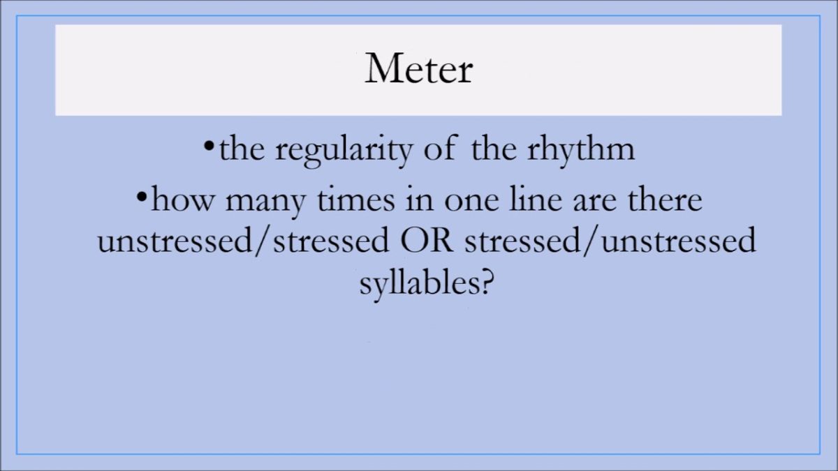 Example of a Meter in Literature: Crafting Dynamic Poetry with Rhythmic ...