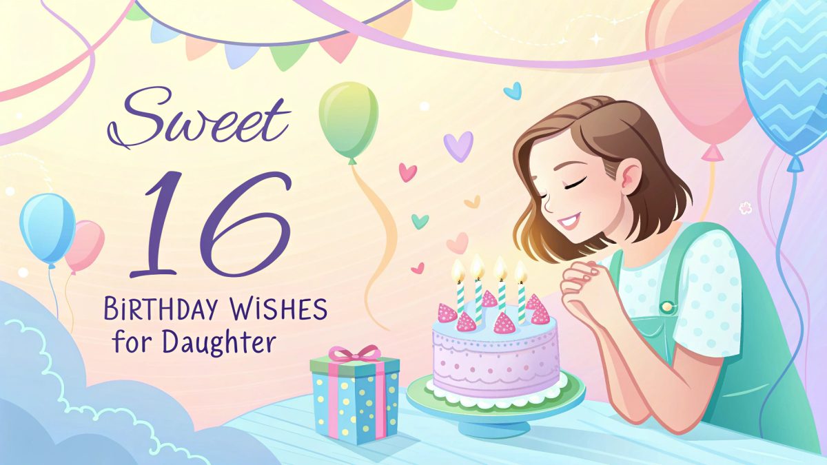 Sweet 16 Birthday Wishes for Daughter Heartwarming, Inspiring Messages — free download