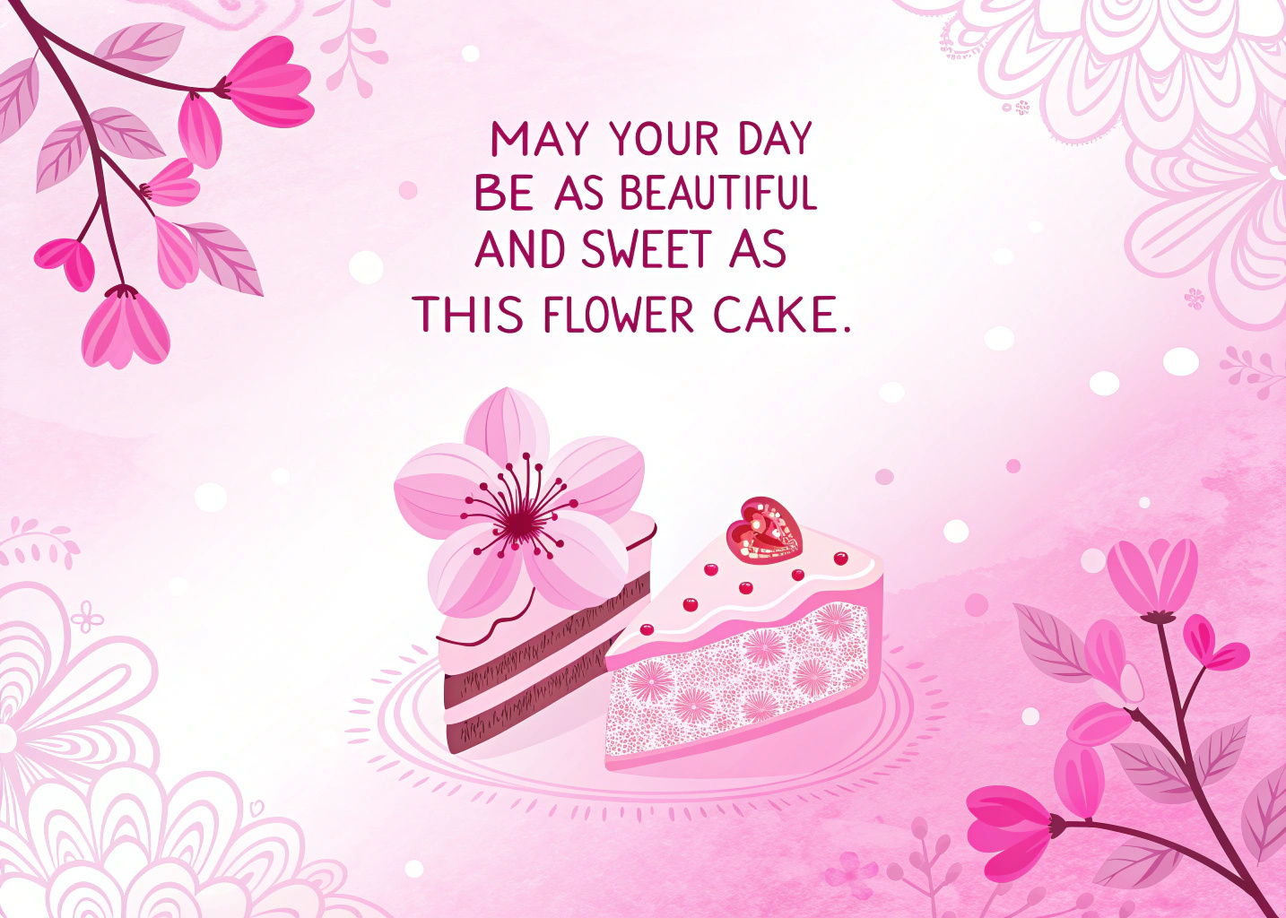 Birthday Wishes Flower Cake